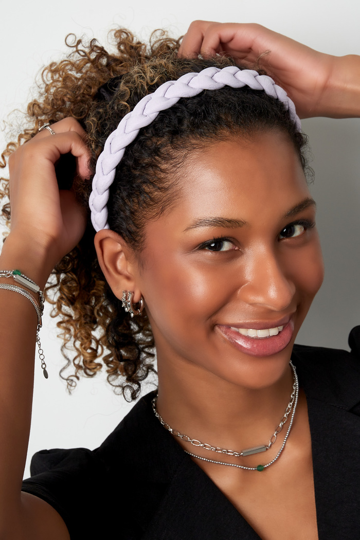 Dettaglio treccia fascia per capelli - Plastica color crema Immagine2